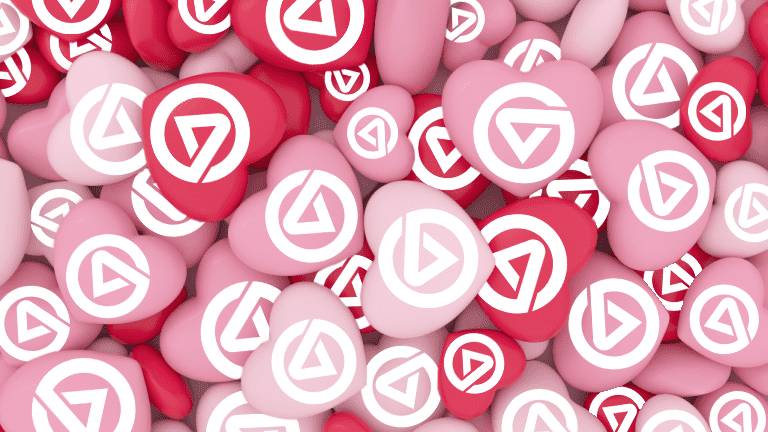 Valentine hearts with GV logo.